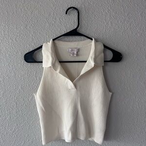 Sincerely Jules Cream Sleeveless Crop Tank Top